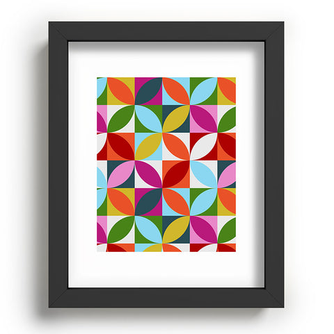Showmemars Colorful Retro Pattern Recessed Framing Rectangle