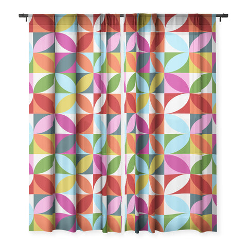 Showmemars Colorful Retro Pattern Sheer Non Repeat