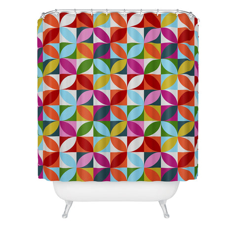 Showmemars Colorful Retro Pattern Shower Curtain
