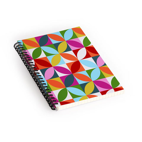 Showmemars Colorful Retro Pattern Spiral Notebook