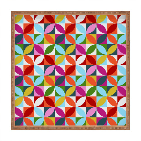 Showmemars Colorful Retro Pattern Square Tray
