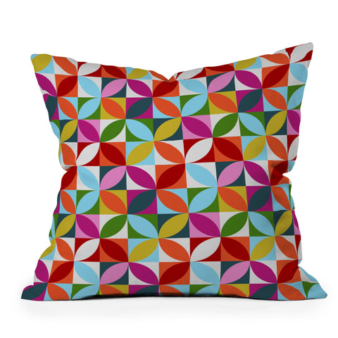 Showmemars Colorful Retro Pattern Throw Pillow