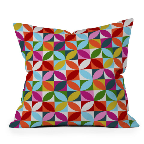 Showmemars Colorful Retro Pattern Outdoor Throw Pillow