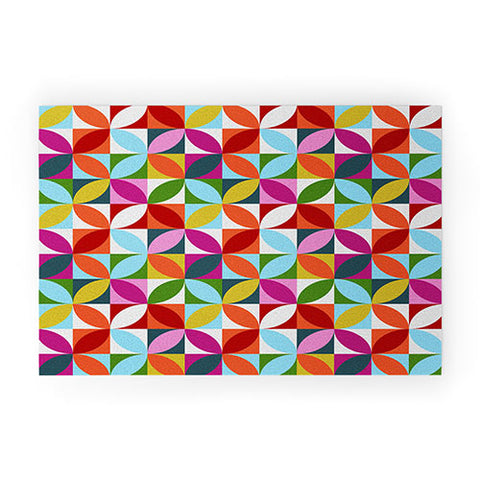 Showmemars Colorful Retro Pattern Welcome Mat