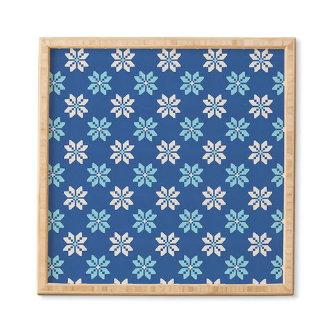 Showmemars Contrasting Blues Bethlehem Stars Framed Wall Art
