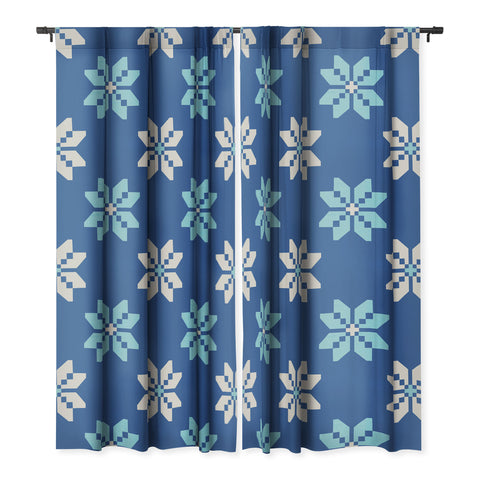 Showmemars Contrasting Blues Bethlehem Stars Blackout Window Curtain