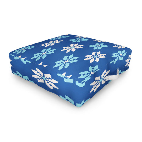 Showmemars Contrasting Blues Bethlehem Stars Outdoor Floor Cushion