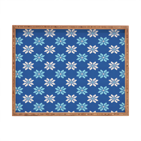 Showmemars Contrasting Blues Bethlehem Stars Rectangular Tray