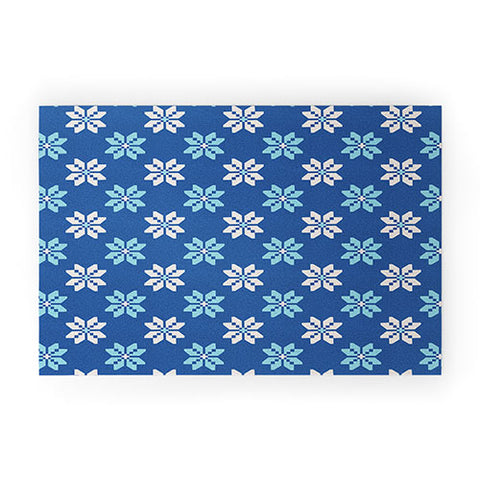 Showmemars Contrasting Blues Bethlehem Stars Welcome Mat