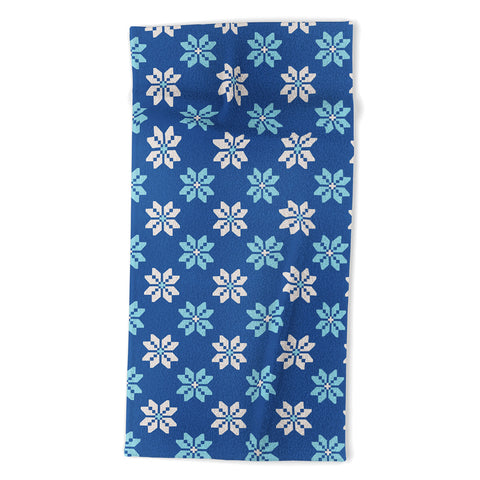 Showmemars Contrasting Blues Bethlehem Stars Beach Towel