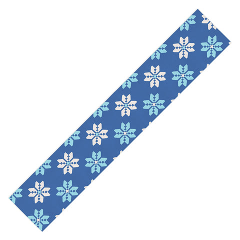 Showmemars Contrasting Blues Bethlehem Stars Table Runner