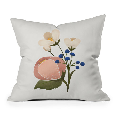 Showmemars Delicate florals Outdoor Throw Pillow
