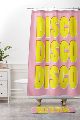 Showmemars DISCO DISCO DISCO Shower Curtain And Mat