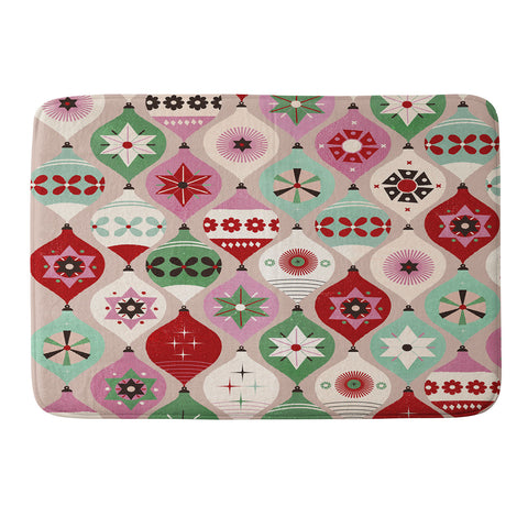 Showmemars Festive Baubles Pattern Memory Foam Bath Mat