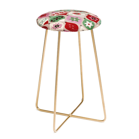 Showmemars Festive Baubles Pattern Counter Stool