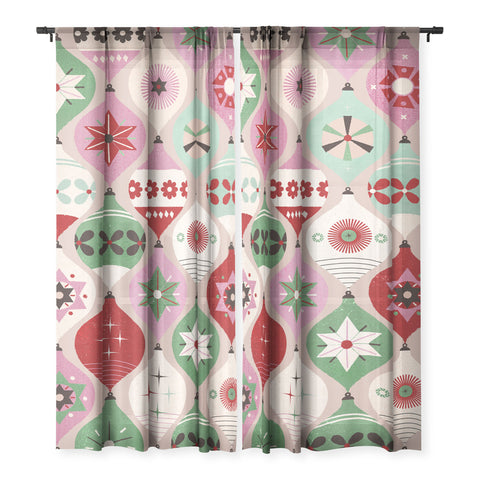 Showmemars Festive Baubles Pattern Sheer Non Repeat