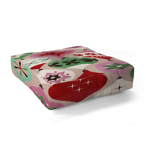 Showmemars Festive Baubles Pattern Floor Pillow Square