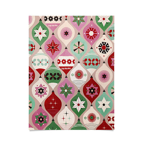 Showmemars Festive Baubles Pattern Poster