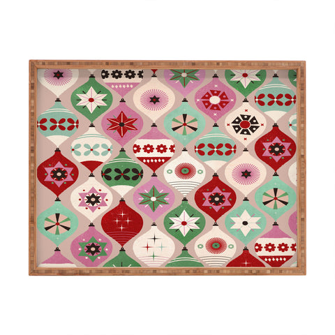 Showmemars Festive Baubles Pattern Rectangular Tray