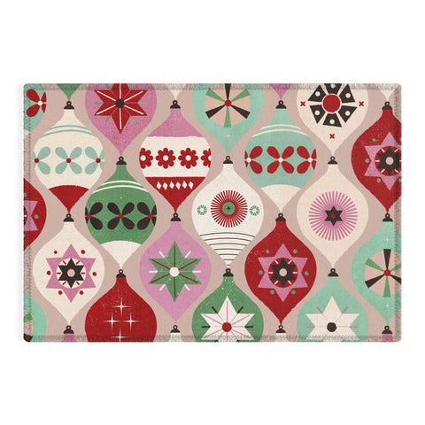 Showmemars Festive Baubles Pattern Outdoor Rug