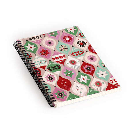 Showmemars Festive Baubles Pattern Spiral Notebook