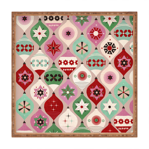 Showmemars Festive Baubles Pattern Square Tray