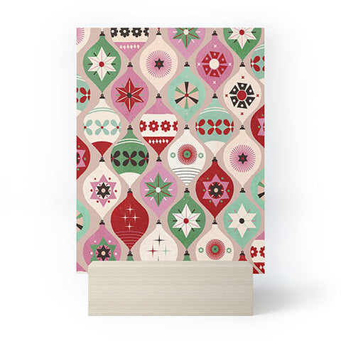 Showmemars Festive Baubles Pattern Mini Art Print