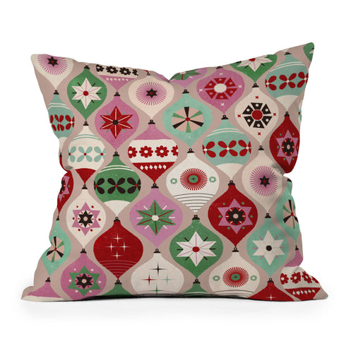 Showmemars Festive Baubles Pattern Outdoor Throw Pillow