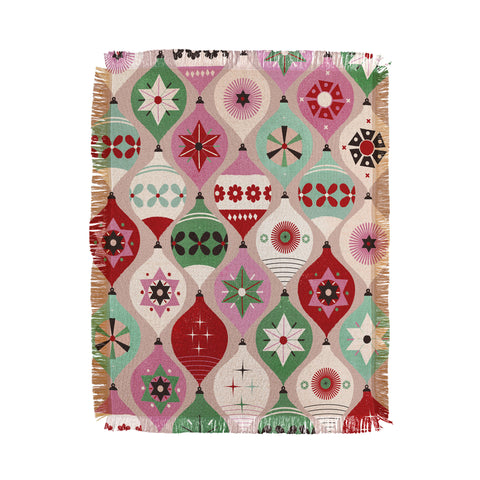 Showmemars Festive Baubles Pattern Throw Blanket