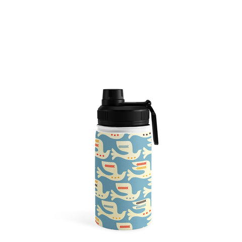 Showmemars Festive Birds Blue Water Bottle