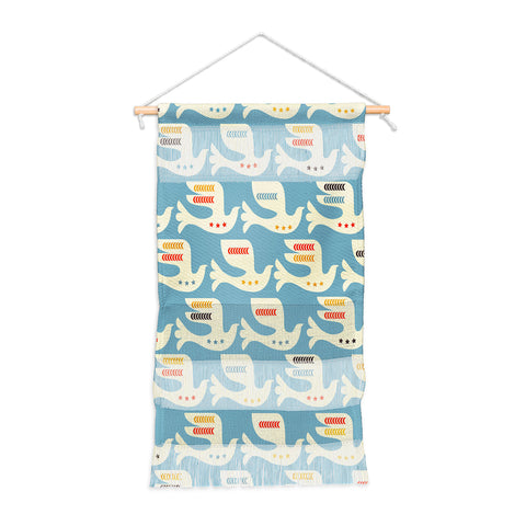 Showmemars Festive Birds Blue Wall Hanging Portrait