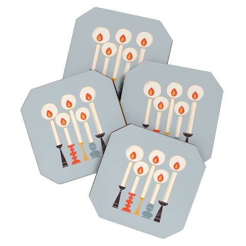 Showmemars Festive Candles Coaster Set