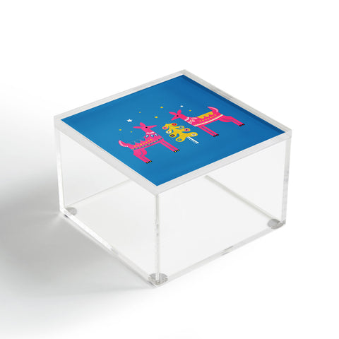 Showmemars Festive Deers In Hot Pink Acrylic Box