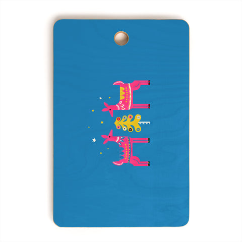 Showmemars Festive Deers In Hot Pink Cutting Board Rectangle