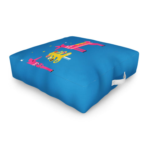 Showmemars Festive Deers In Hot Pink Outdoor Floor Cushion