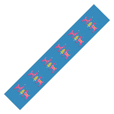 Showmemars Festive Deers In Hot Pink Table Runner