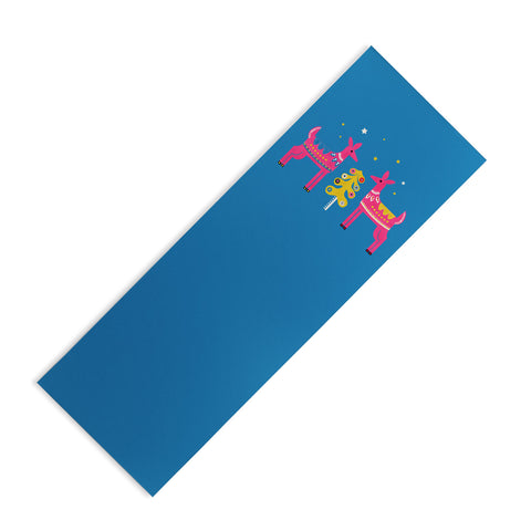 Showmemars Festive Deers In Hot Pink Yoga Mat