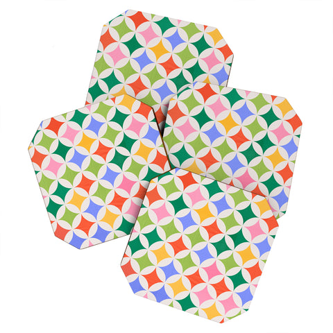 Showmemars Festive Geometry Pattern Coaster Set