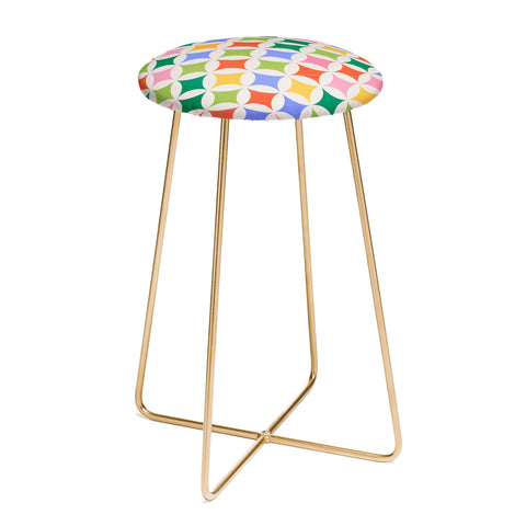 Showmemars Festive Geometry Pattern Counter Stool
