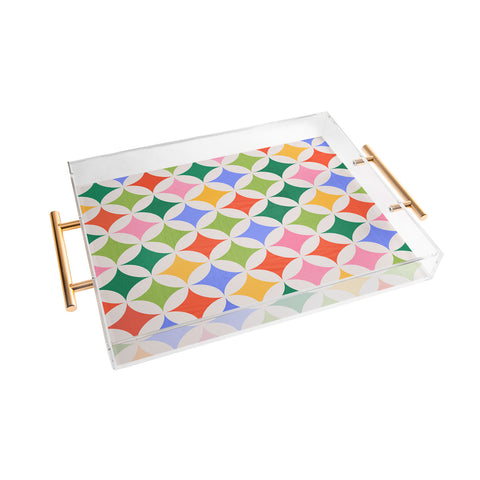 Showmemars Festive Geometry Pattern Acrylic Tray