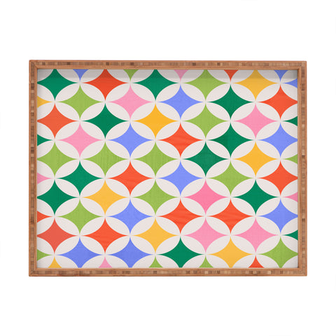 Showmemars Festive Geometry Pattern Rectangular Tray