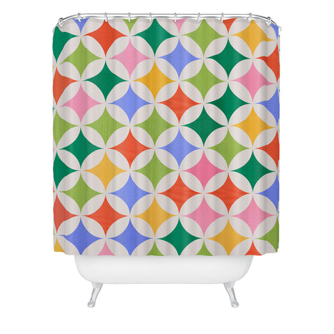 Showmemars Festive Geometry Pattern Shower Curtain