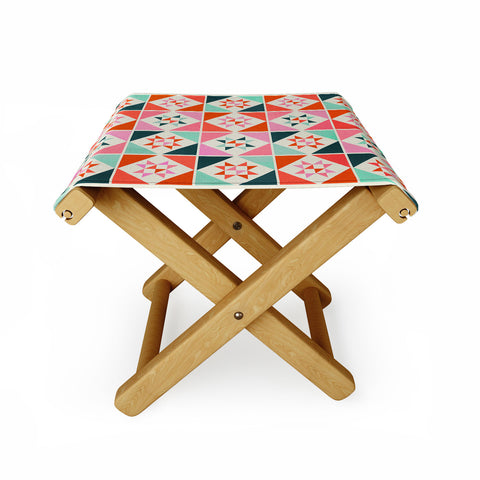 Showmemars Festive Quilt Pattern no3 Folding Stool