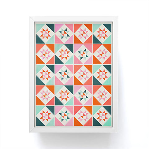 Showmemars Festive Quilt Pattern no3 Framed Mini Art Print