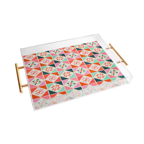 Showmemars Festive Quilt Pattern no3 Acrylic Tray