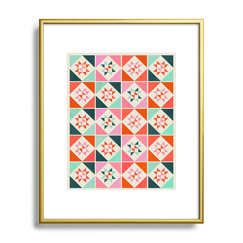 Showmemars Festive Quilt Pattern no3 Metal Framed Art Print