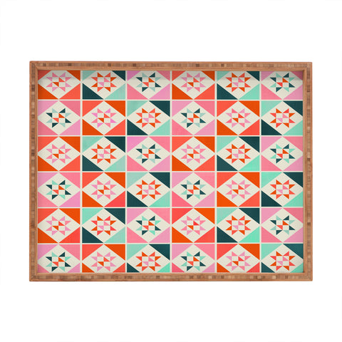 Showmemars Festive Quilt Pattern no3 Rectangular Tray