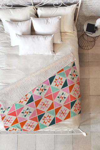 Showmemars Festive Quilt Pattern no3 Fleece Throw Blanket