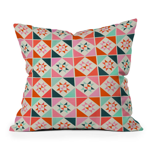 Showmemars Festive Quilt Pattern no3 Throw Pillow
