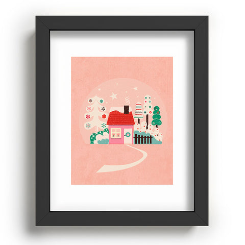 Showmemars Festive Winter Hut in pink Recessed Framing Rectangle